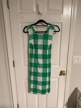 Belk “Hello Spring” Green Gingham Dress – Size 10